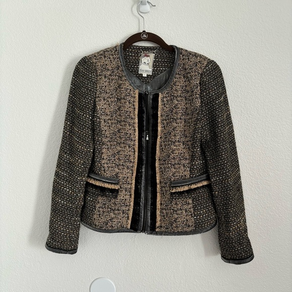 Yoana Baraschi Women's Size 6 Multicolor Tweed Blazer Jacket - Picture 1 of 6